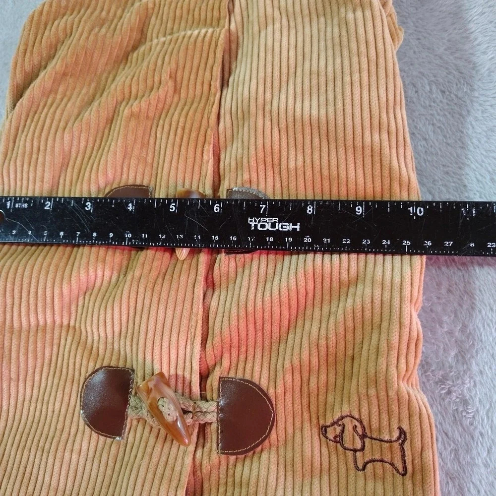 American Dog Outfitters Corduroy Coat M Tan Fleece Toggle Hooded Warm Outdoors